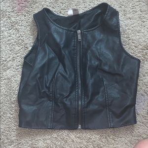 Leather crop top